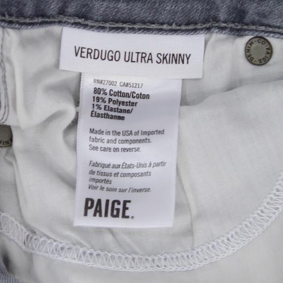 Paige Jeans Gray Verdugo Ultra Skinny - Picture 5 of 5
